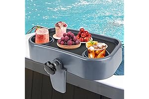 Hot Tub Side Table: Spa & Outdoor Hot Tub Tray with Cup Holders
