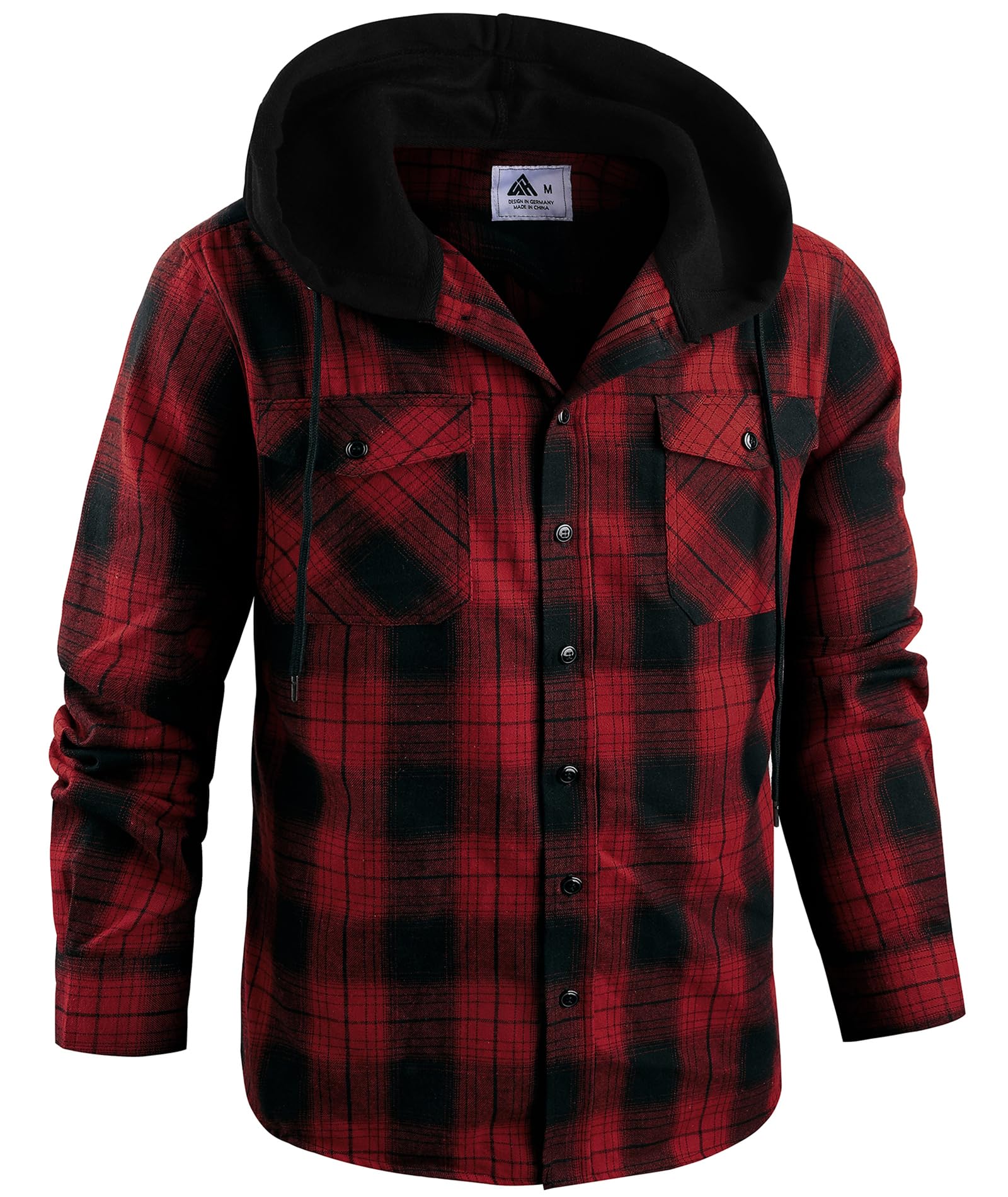 SwissWell Camicia Uomo Flanella Felpe Uomo Camicia a Quadri Manica Lunga Casual Camicia con Cappuccio M-3XL