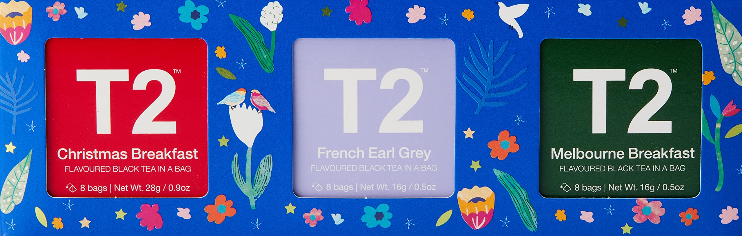 T2 Tea Forever Favourites Pack, 3 Teas in Mini Festive Feature Box, Black Teabag