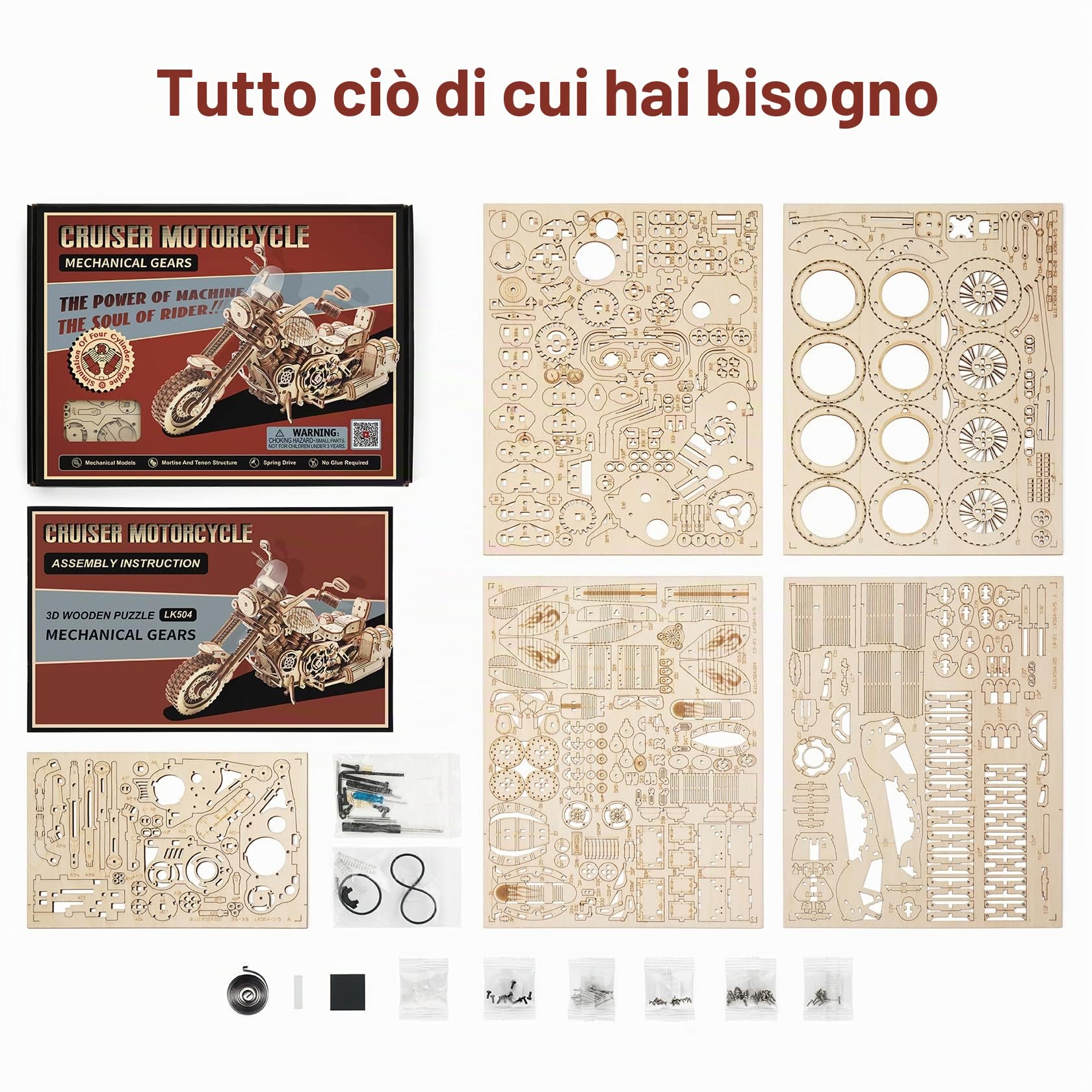 ROBOTIME LK504 Moto Puzzle 3D Modelli In Legno Kit Da Costruire Per Adulti Bici Meccanica Fai-Da-Te Veicolo In Movimento Modello In Scala Costruzione Regalo Di Compleanno
