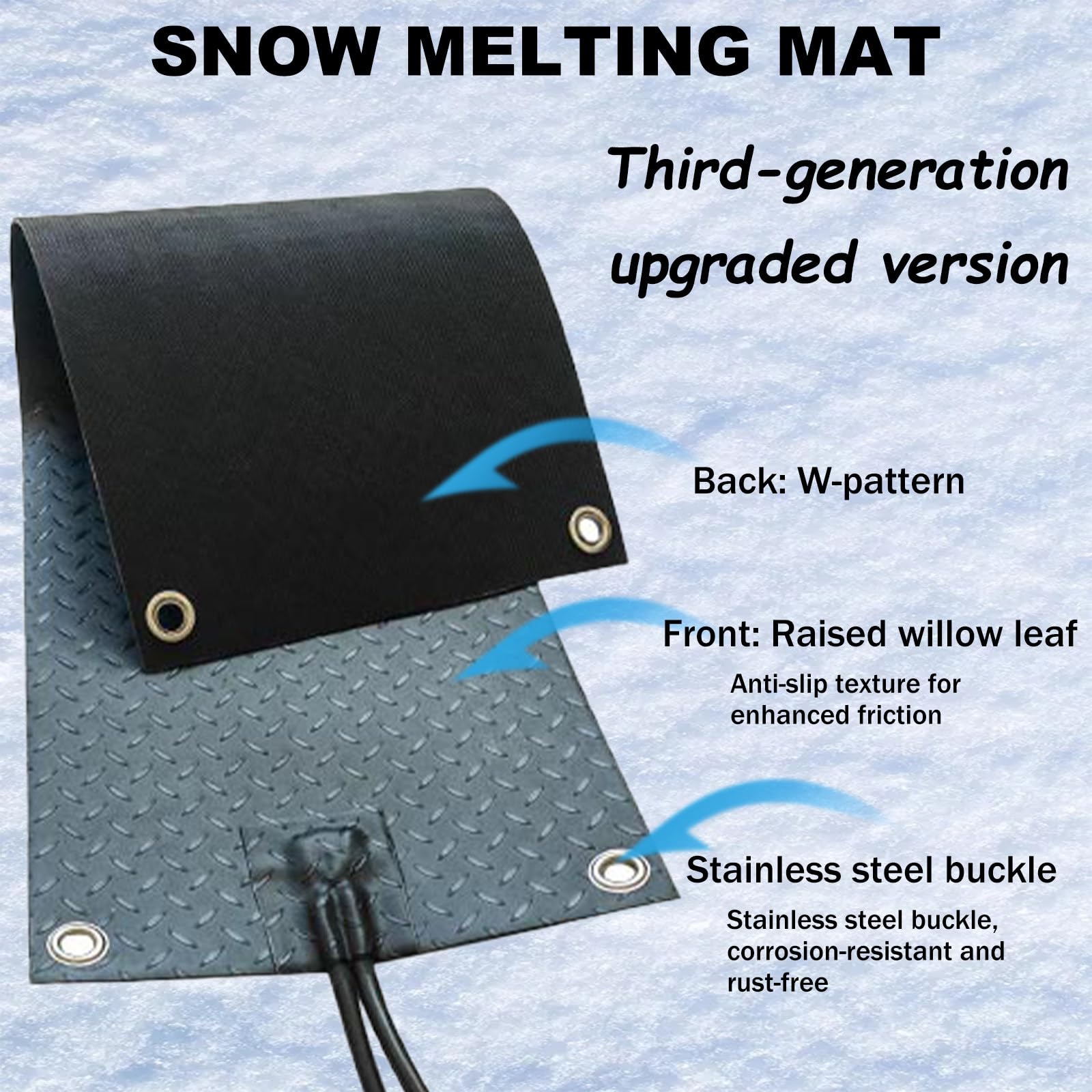 Tapis Chauffant AntidéRapant pour Fonte De Neige, Tapis De Fonte De Neige Chauffant AntidéRapant, Chauffage AntidéRapant, Produits De DéNeigement Et De DéGivrage C-1piece