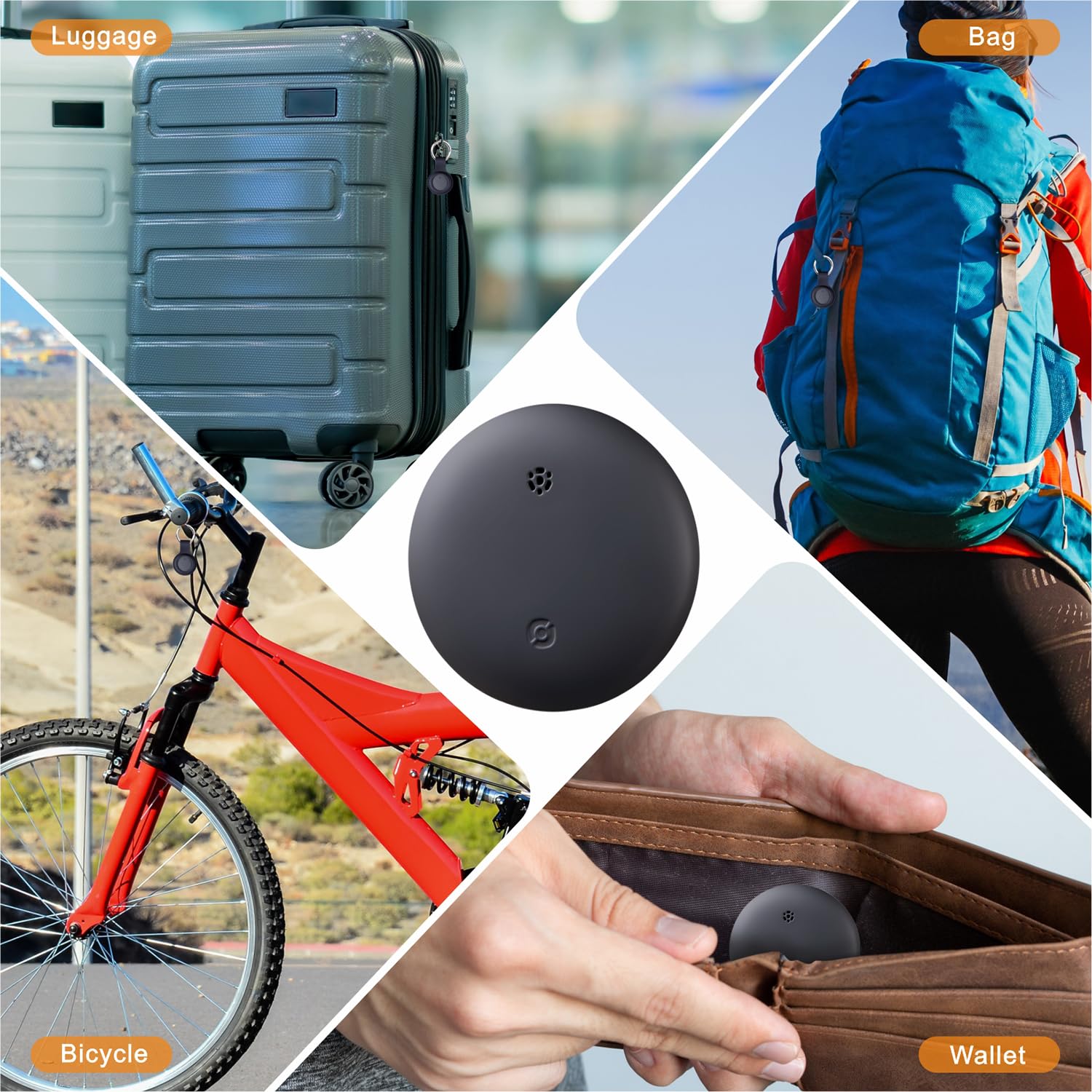 Reyke Tracker Tag, Compatible avec Apple Localiser et Google Find Hub | Tracker pour Android et iOS, un réseau à la fois, jusqu’à 100 dB, IP66, lot de 4, pour clés, sacs, valises et bagages