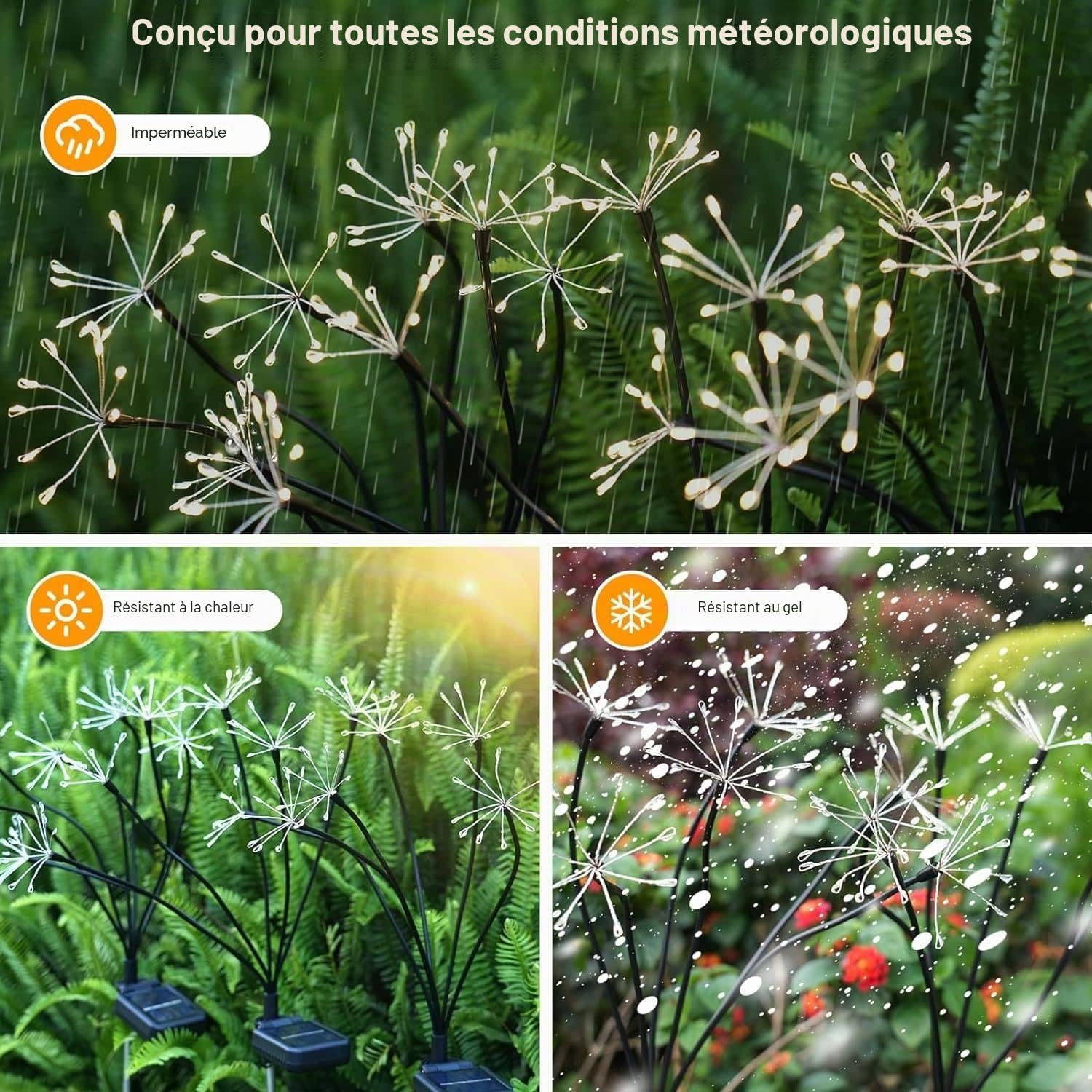 Redefun Lampe Solaire Exterieur Jardin 2 Pièces 160 LED Feu d'artifice Solaire, 8 Modes Éclairage Extérieur Luciole Solaire, Étanche Lumière Solaires pour Jardin Pelouse Terrasse Noël Décoration