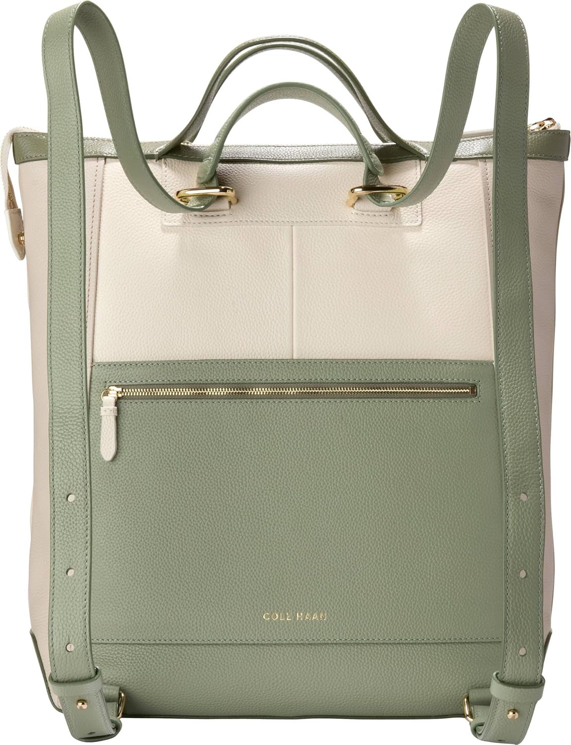 Cole Haan Women's Grand Series Grand Ambition Convertible Luxe Backpack, Olivine/Ancient Scroll/Oil Green/Olive Night