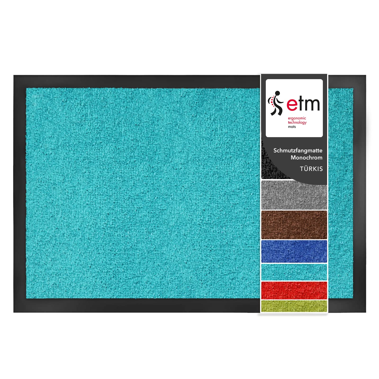 Etm Turquoise Dirt Trapper Door Mat Entrance Mat Monochrome (, 200 X 200 Cm) Indoor & Outdoor Doormat, Washable Front Door Mat Non-Slip Backing Super Absorbent Floor Mat Entrance Rug Barrier Mat