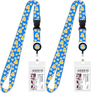 Cruise Ducks Cruise Lanyards [2 Pack] Waterproof Key Card ID Holders Cruising Duck Pattern (Blue & Blue)