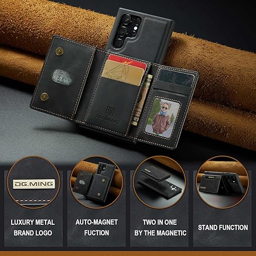 Miniatura 6 de ZCDAYE Funda para Samsung Galaxy S23 Ultra con soporte, 2-1 Funda de cuero desmontable con ranuras para tarjetero Kickstand Funda protectora para