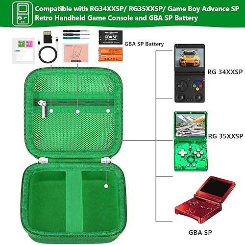 Miniatura 2 de Supmay Estuche rígido de transporte para consola de juegos de mano retro RG34XXSP/RG35XXSP, soporte de almacenamiento de viaje con bolsa de malla