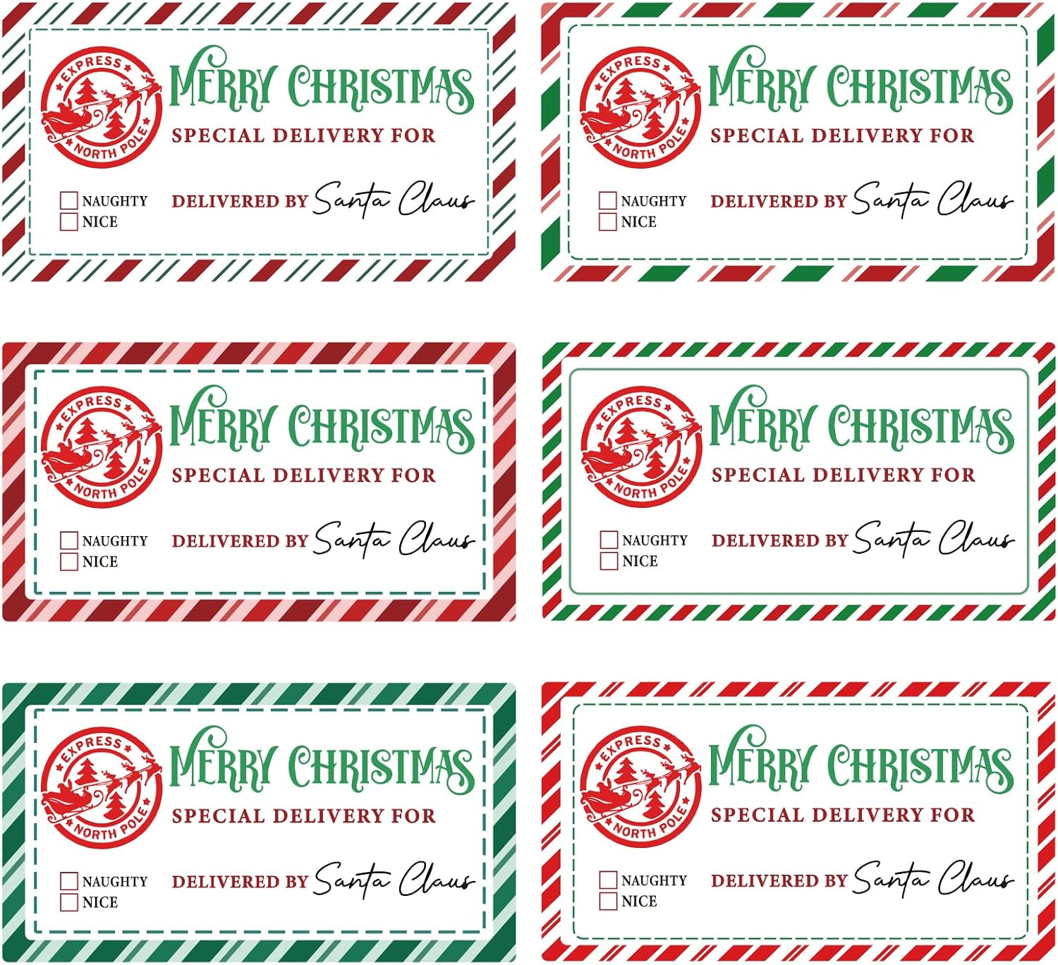 300 Pieces from Santa Gift Tag Stickers Christmas Gift Sticker from Santa North Pole Delivery Stickers Labels for Xmas Present Wrapping