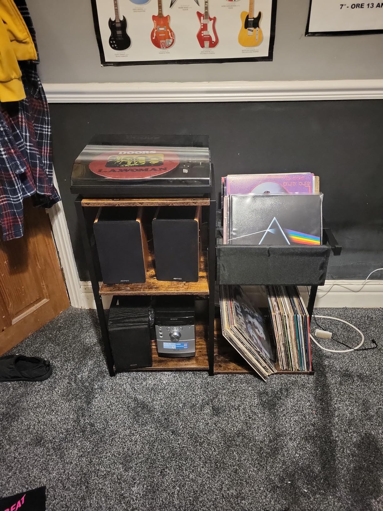 Large Record Player Stand Holder,Retro Turntable Stand Cabinet Vinyl ...