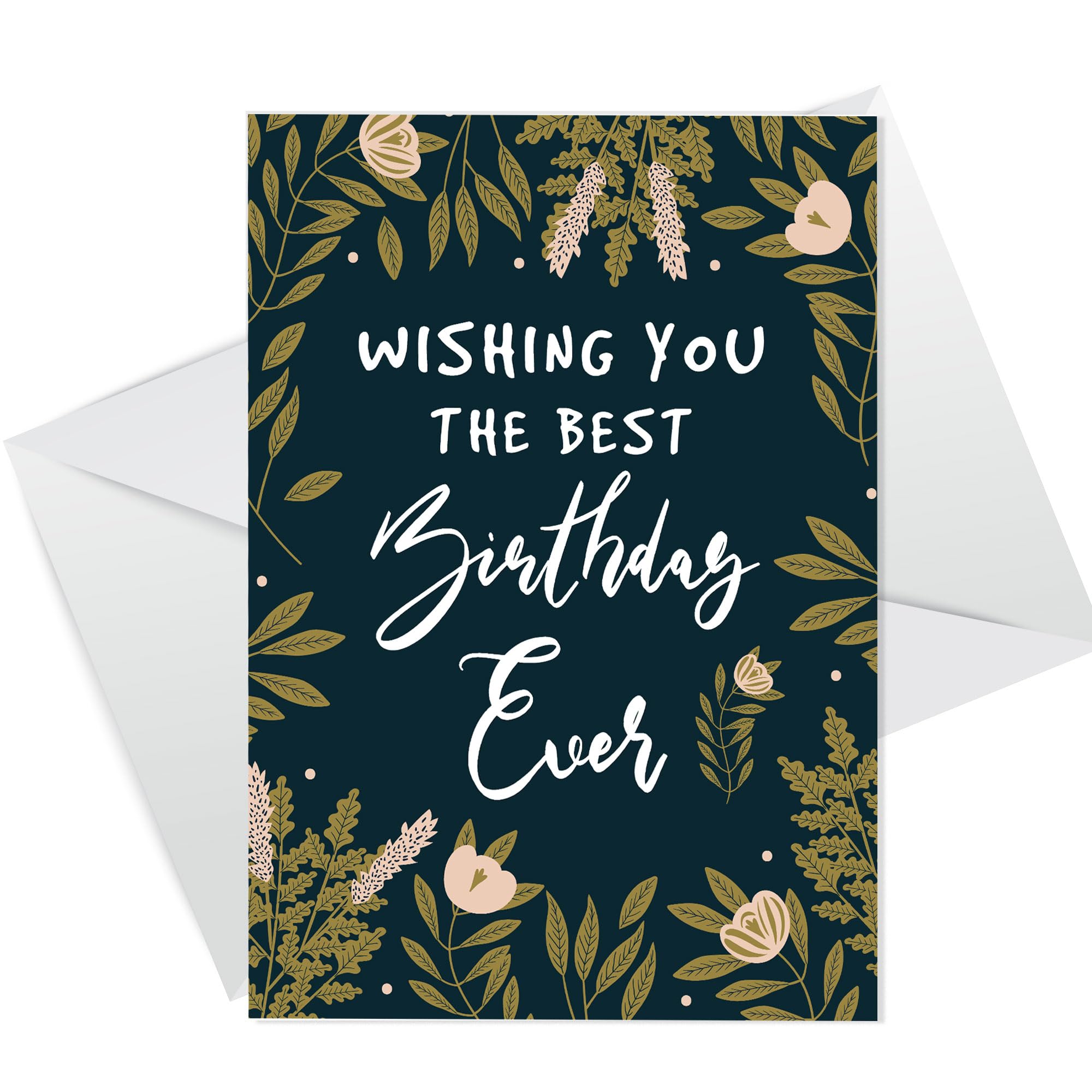 RED OCEAN Best Birthday Ever Cute Floral Birthday Wishes Celebration Card For Him Her Greetings Card Gift