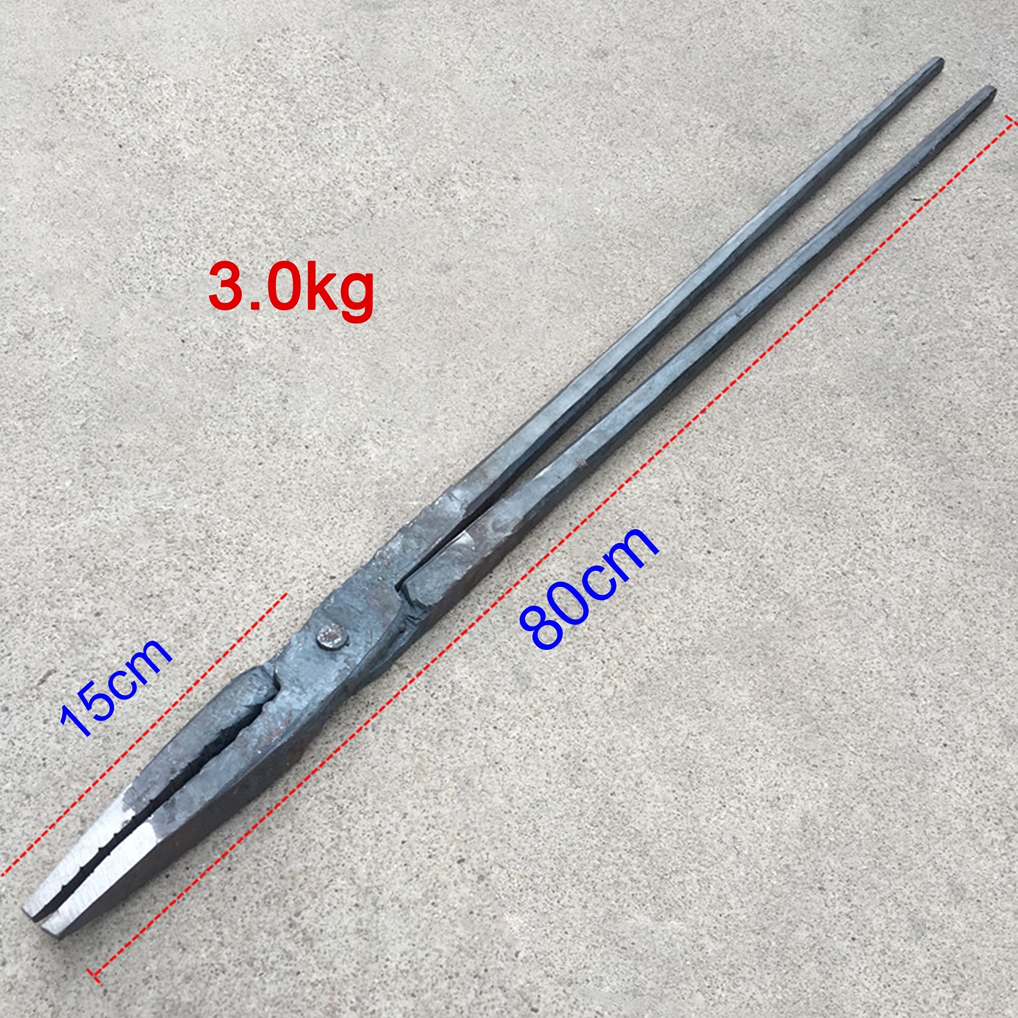 Tenaza de Forja Pinzas Planas Pinzas de Herrero para Anvil Vise Forge 80cm 3.0kg Tenaza de Forja Nariz Plana para Ingeniero Herrero