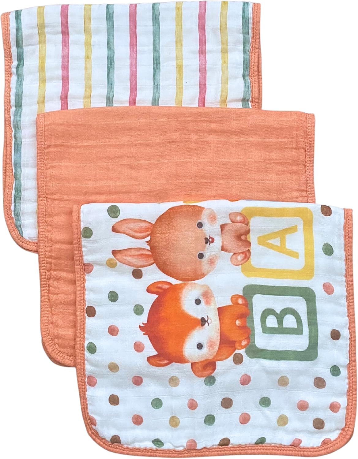 Luv Thy Casa Muslin Baby Burp Cloths Pack of 3 10 x 20 Inch Cotton Burp Cloths