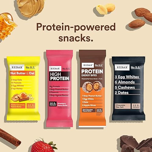 Miniatura 5 de RXBAR Bocaditos energéticos proteicos, aperitivos energéticos sin gluten, aperitivos de proteínas, mantequilla de maní de chocolate negro (60