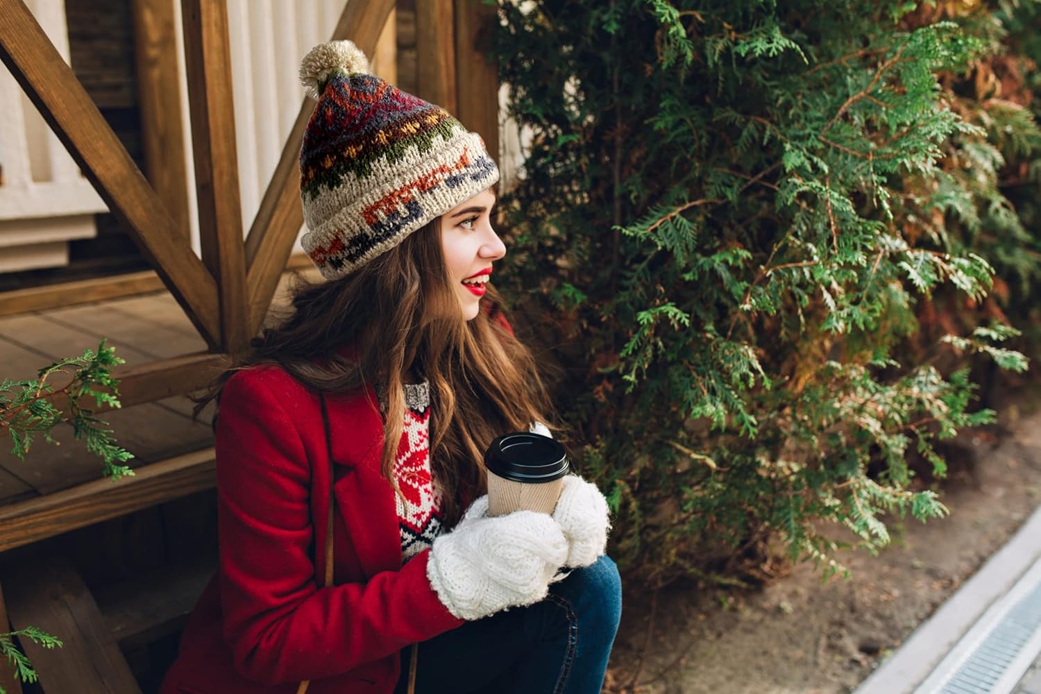 TINKUY Peru Alpaca Wool Winter Beanie, Handmade Bobble Hat, Unisex, One Size - Image 2