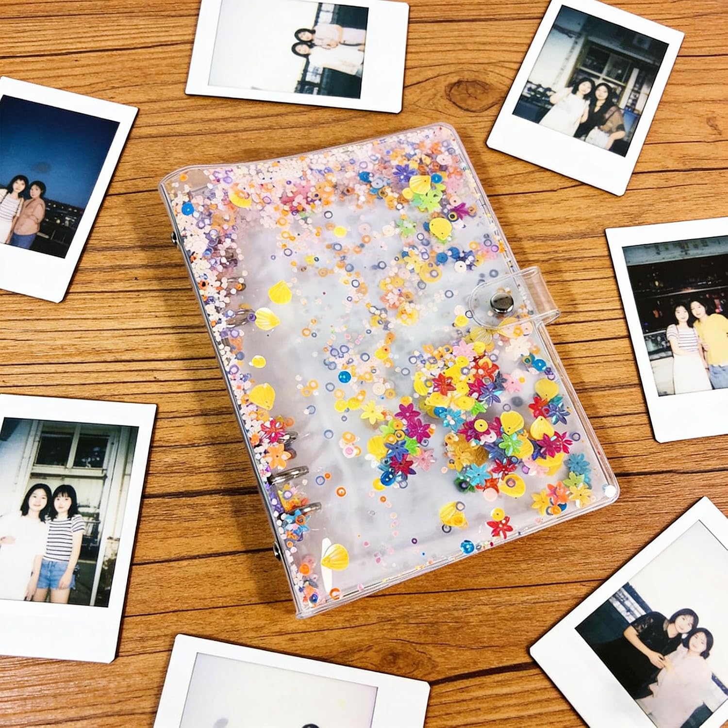 Photocard Binder with 25 Pack Card Page 6Rings Binder Photo Collector Album with 200 Card Slot for Organizing Pictures Clear Photo Album