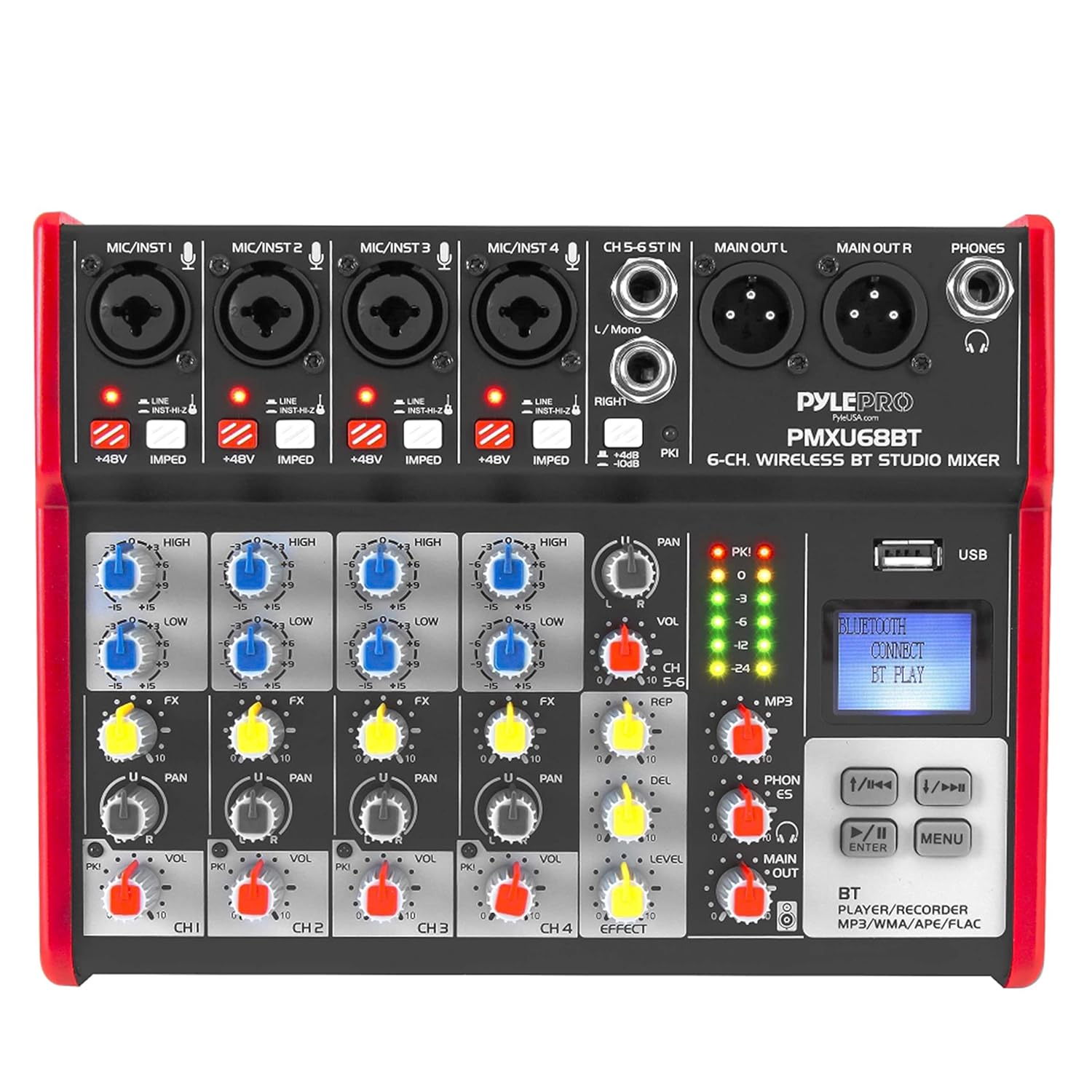 Studio Audio Sound Mixer Board 6 Channel Bluetooth Compatible