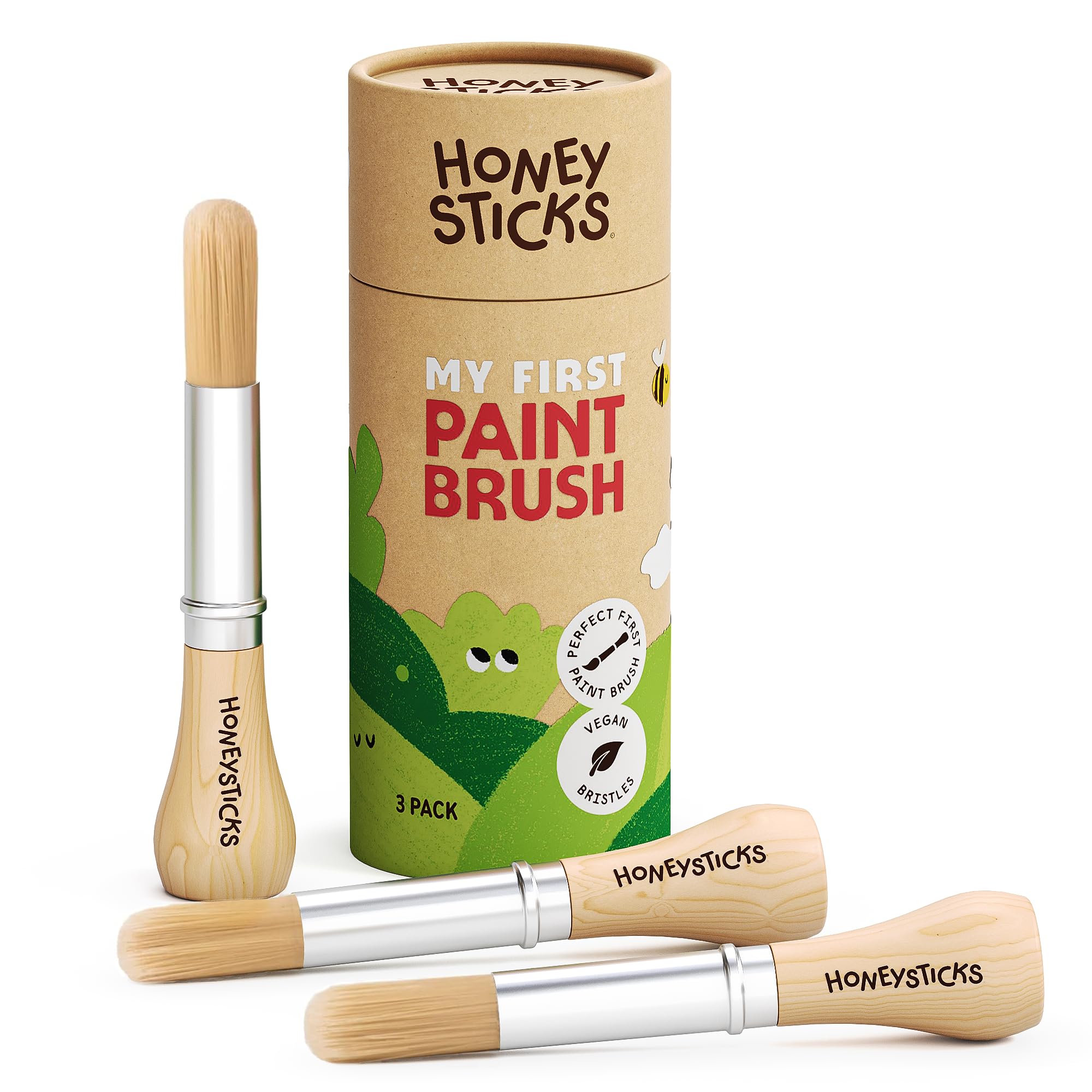 Amazon.com: Honeysticks My First Paint Brush Set - 3 Pack: Ideal
