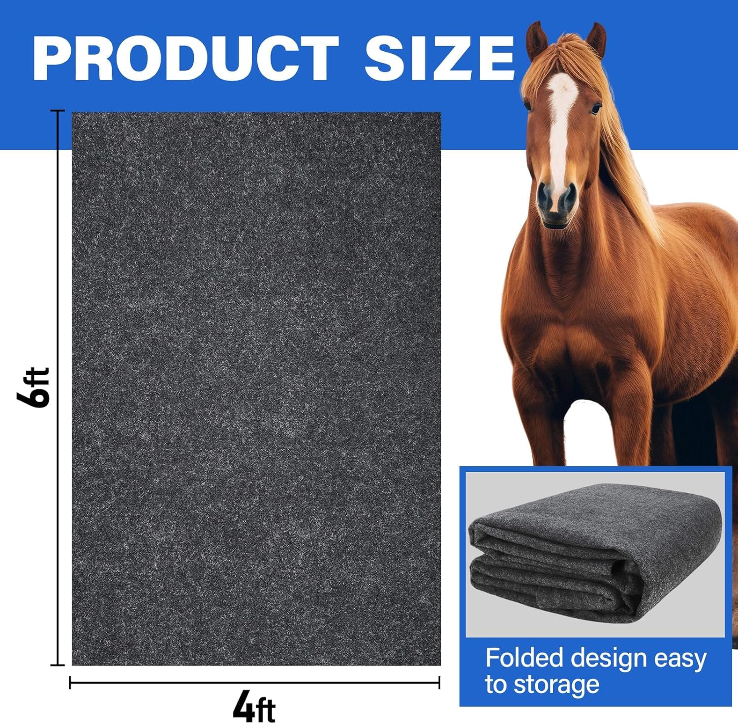 Alfombra para establo de caballos 120x180cm cortable duradera absorbente
