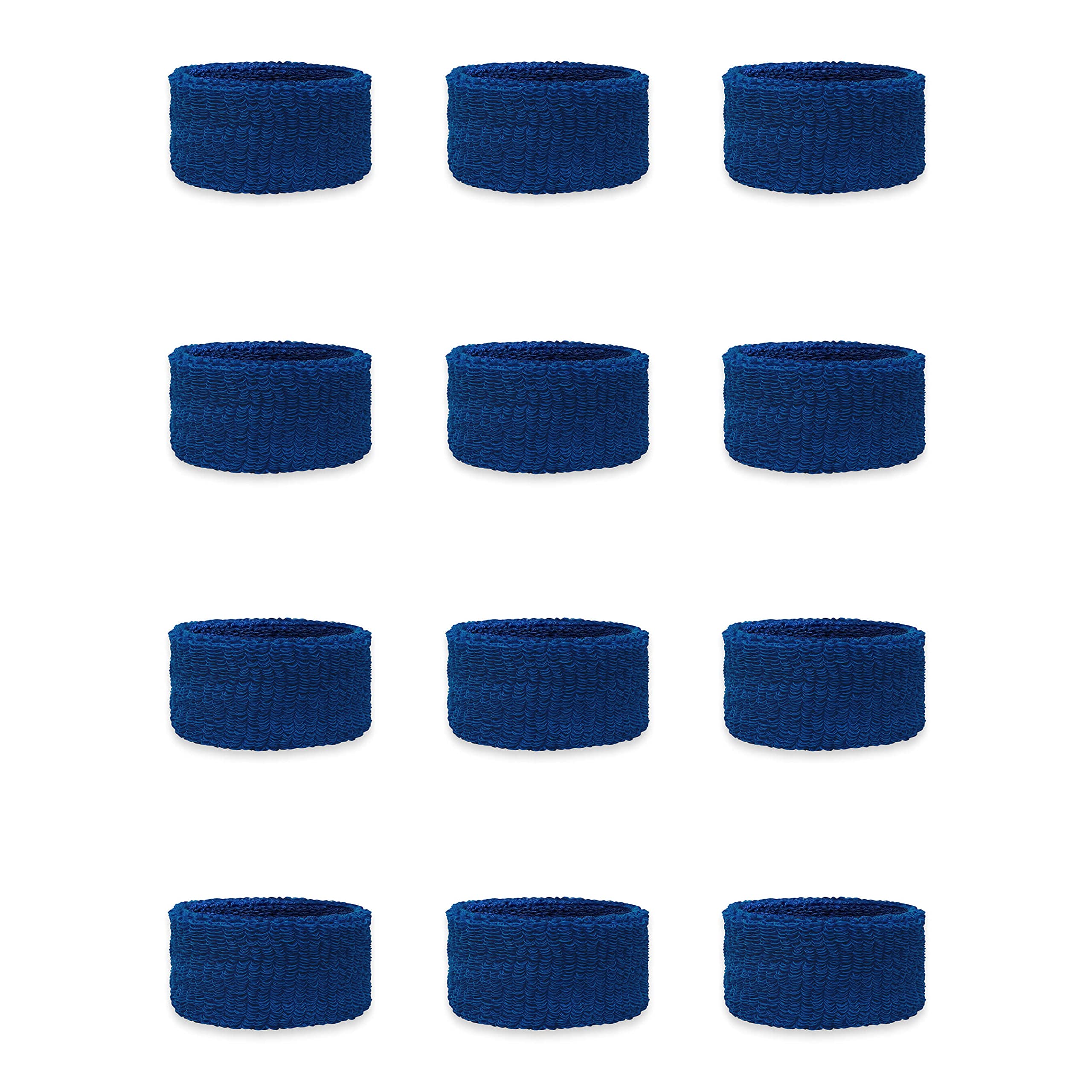 Couver Kids Children 1 Inch - Blue Cotton Terry Cloth Wristband for School, Church, YMCA Activities or evens(6 Pair)