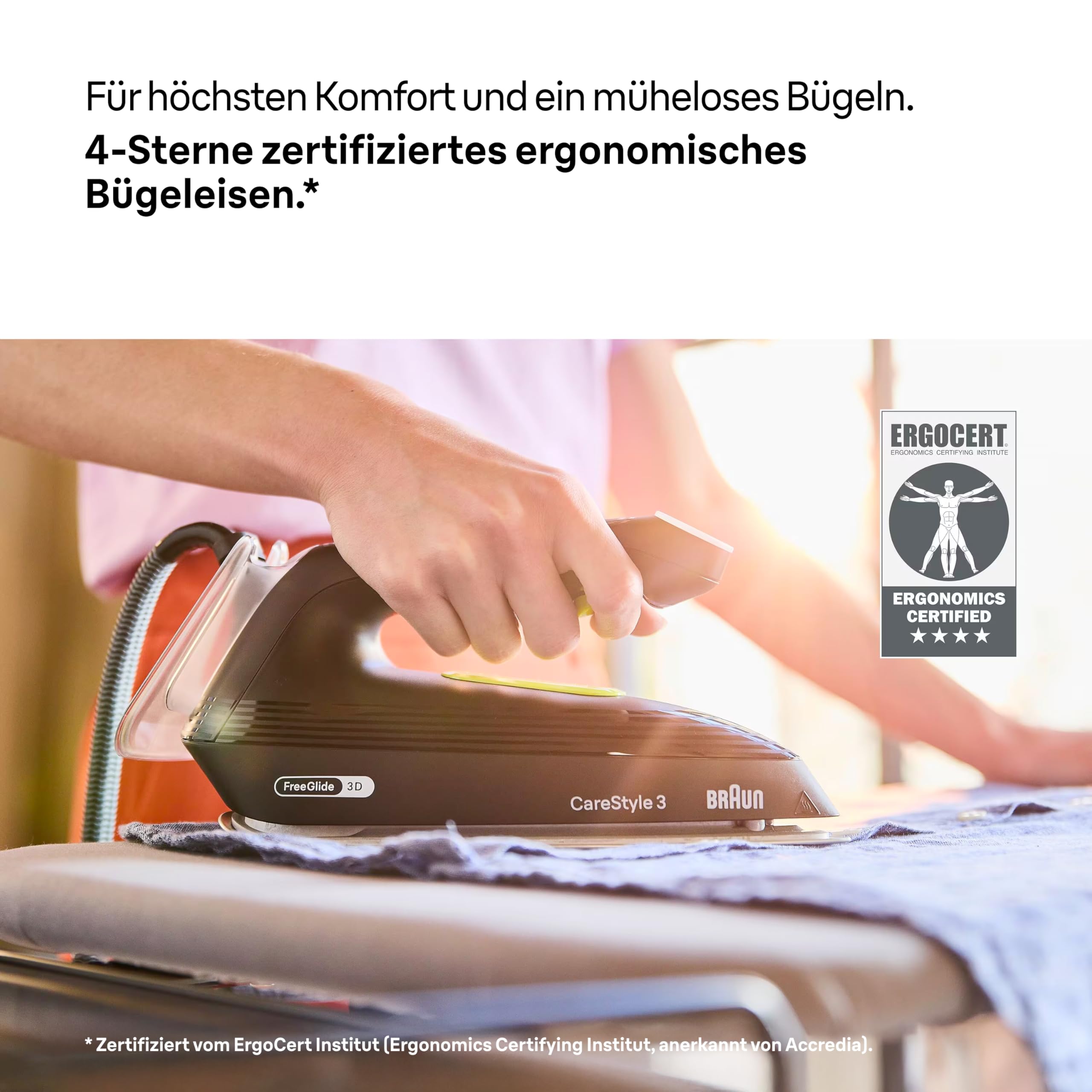 Braun CareStyle 3 IS3257BK, Dampfbügelstation Mit FreeGlide 3D Technologie, 125 g/min Dampf, Schnelles Aufheizen, iCare Modus, Vertikales Bügeln, Abnehmbarer 1,8L Tank, 2200W, Schwarz