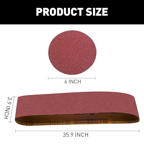 Miniatura 2 de Kit de bandas de lijado de 4 x 36 pulgadas, bandas de lijado de óxido de aluminio, bandas lijadoras de 4 x 36 granos 80-400, 10 unidades y papel de