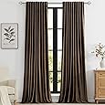 HPD Half Price Drapes Signature Velvet Thermal Blackout Curtains for Living Room 120 Inch Long (1 Panel) Rod Pocket Insulated Blackout Curtains for Bedroom Window Curtains, 100W x 120L, Natural Grey