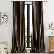 HPD Half Price Drapes Signature Velvet Thermal Blackout Curtains for Living Room 120 Inch Long (1 Panel) Rod Pocket Insulated Blackout Curtains for Bedroom Window Curtains, 100W x 120L, Natural Grey