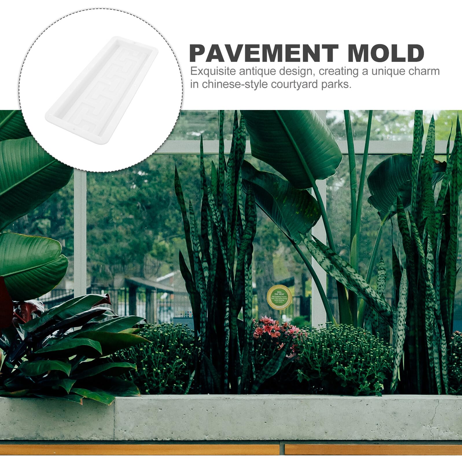 NUOBESTY Molde de Plástico para Pavimento Reutilizable 45X15X3 CM para Baldosas de Suelo y Adoquines Práctico para Moldear Cemento y Hormigón Jardines Patios y Caminos Exteriores