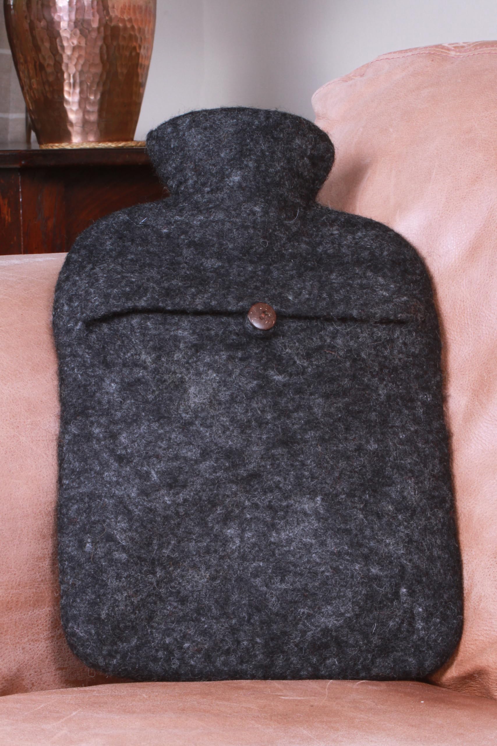 Pachamama Bouillotte 100 % feutrée à la main et bouillotte de 2 litres – Broderie de fleurs multicolores faites à la main Commerce équitable Multicolore Thermique
