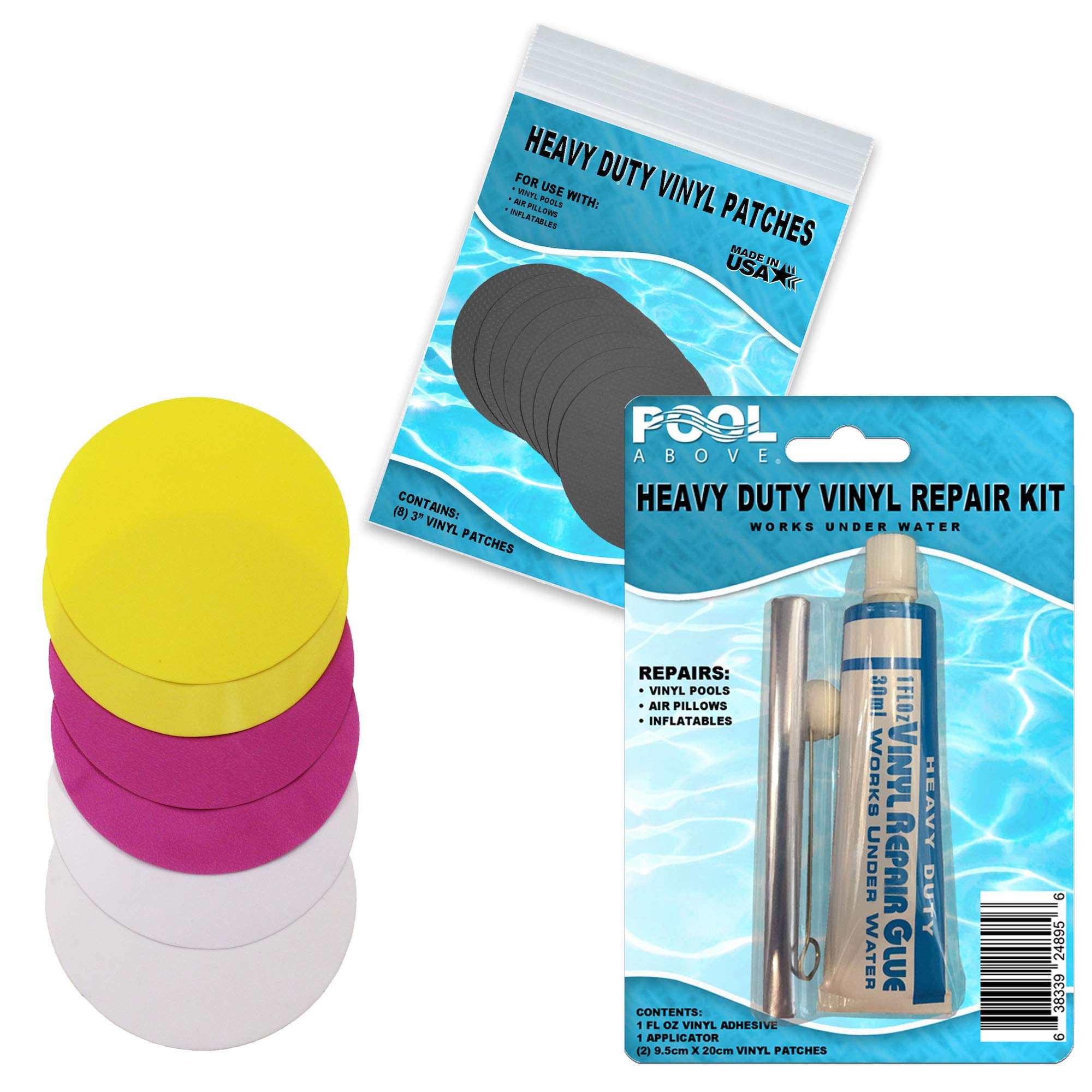 Pool Above Repair Kit for Mega Unicorn Island | Vinyl Glue | White Multi Color Vinyl