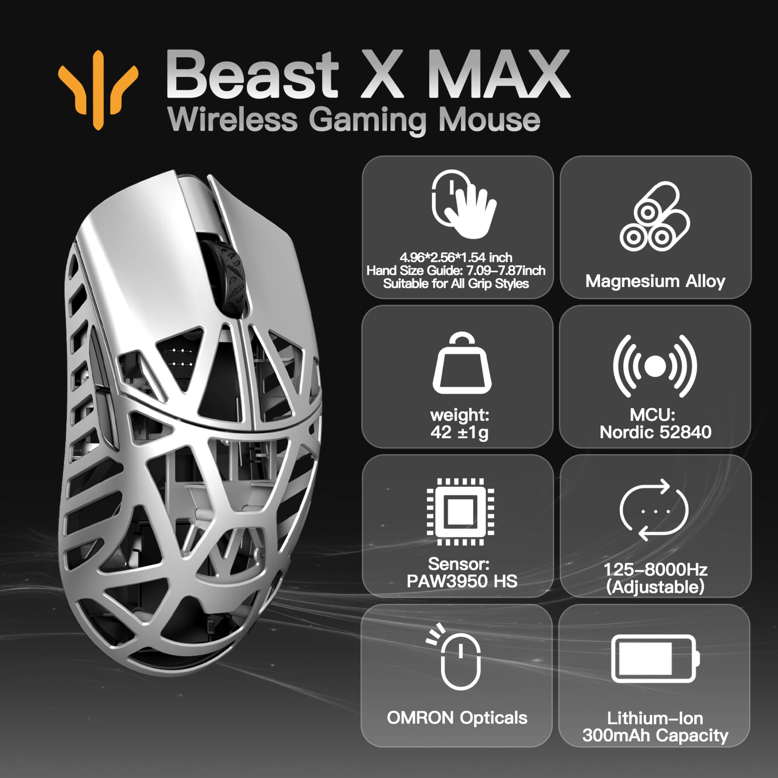 Amazon.com: KEEBMONKEY WLMOUSE Beast X Max Wireless Gaming Mouse