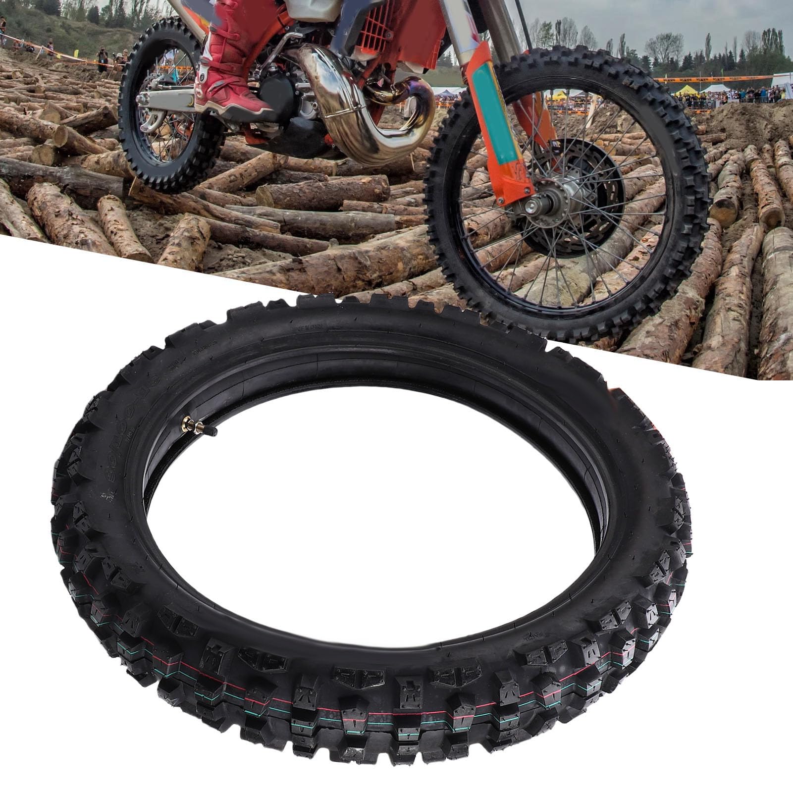 Domary Off Road Tire Inner Tube Combo 90/100-16 for Intermediate Terrain,