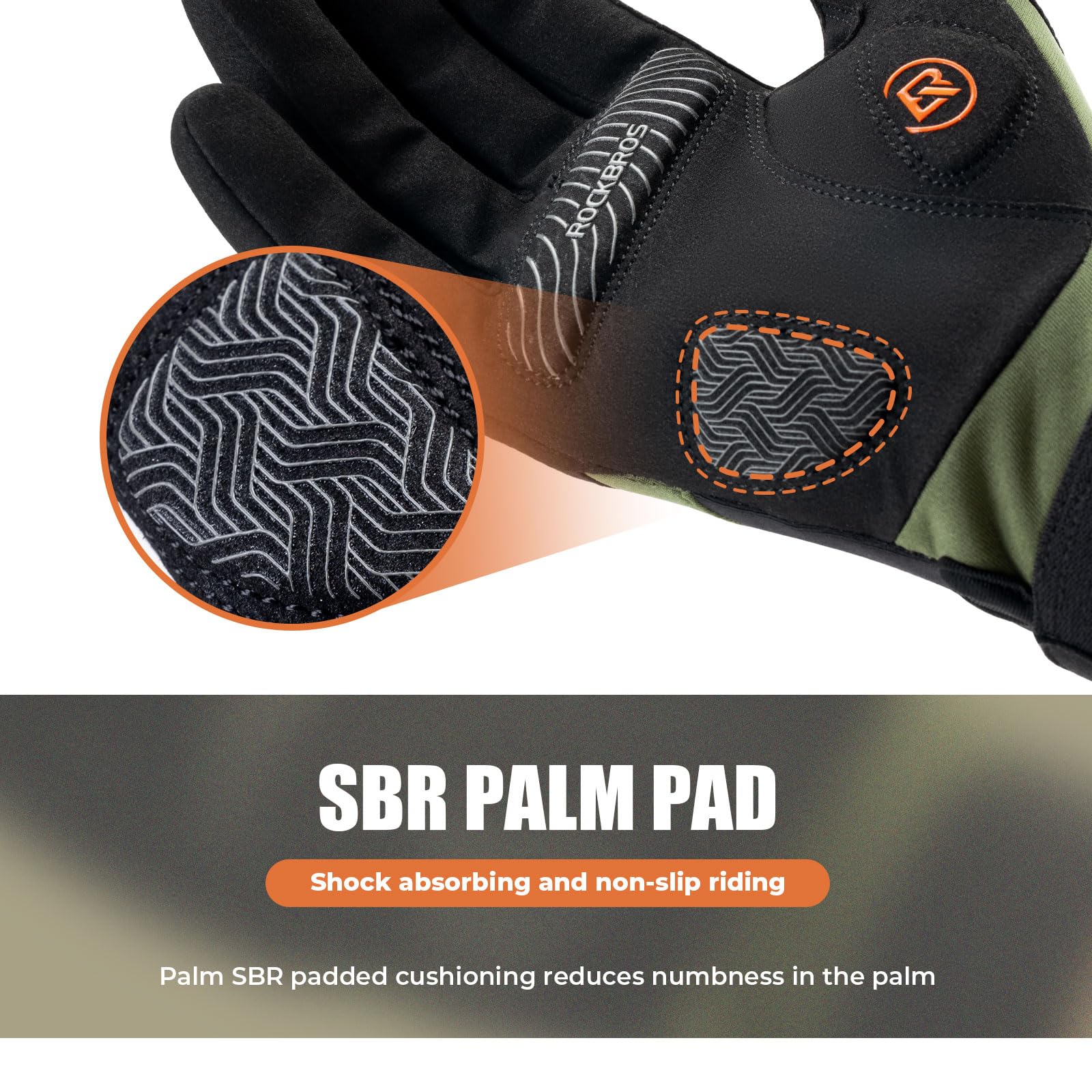 ROCKBROS Fahrradhandschuhe Herren Lang, Touchscreen Warm Skihandschuhe Atmungsaktiv Laufhandschuhe Schneehandschuhe MTB