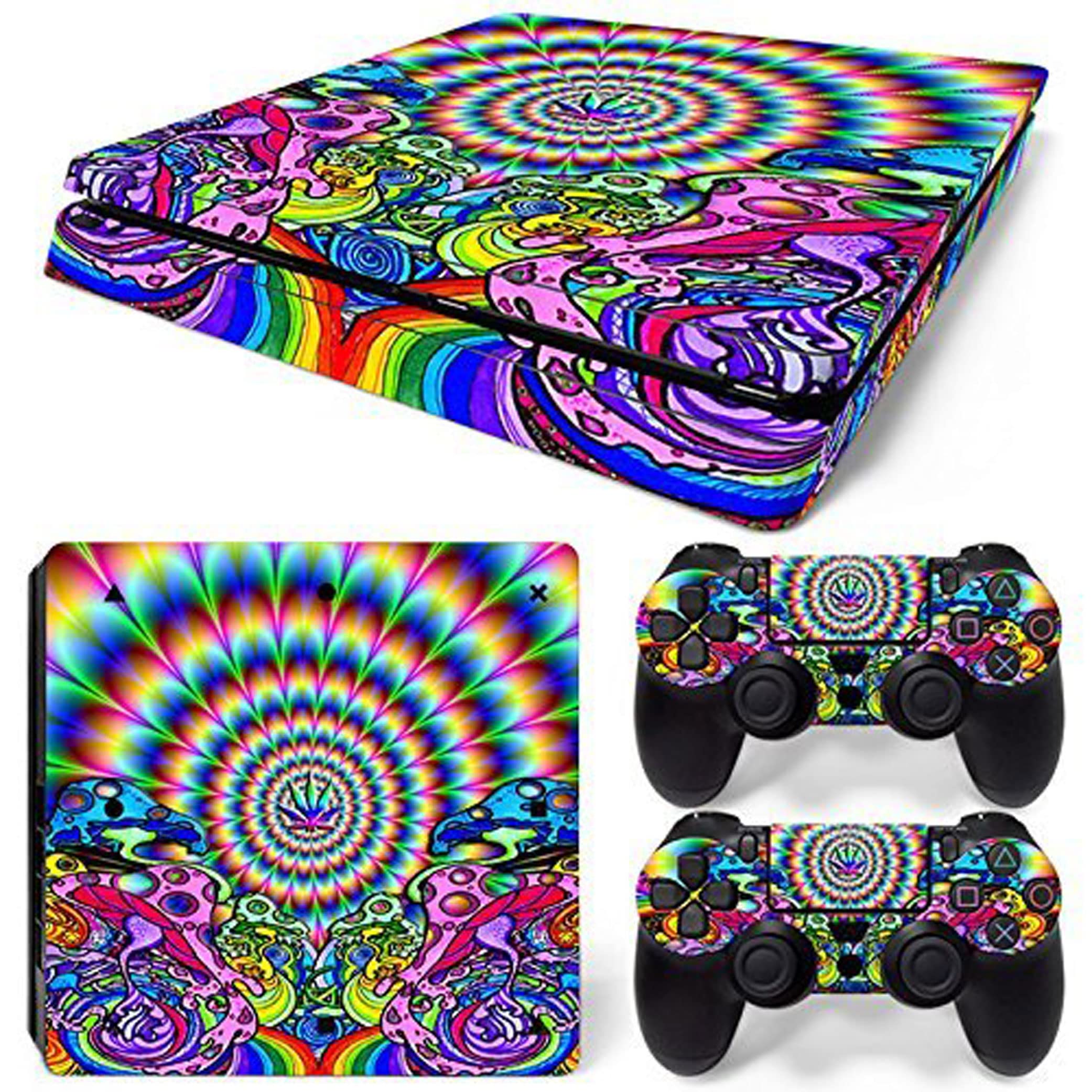 Elton Psychedelic Art Theme 3M Skin Sticker Cover for PS4 Slim Console and Controllers [video game] (B073GW2H8L) Amazon Price History, Amazon Price Tracker