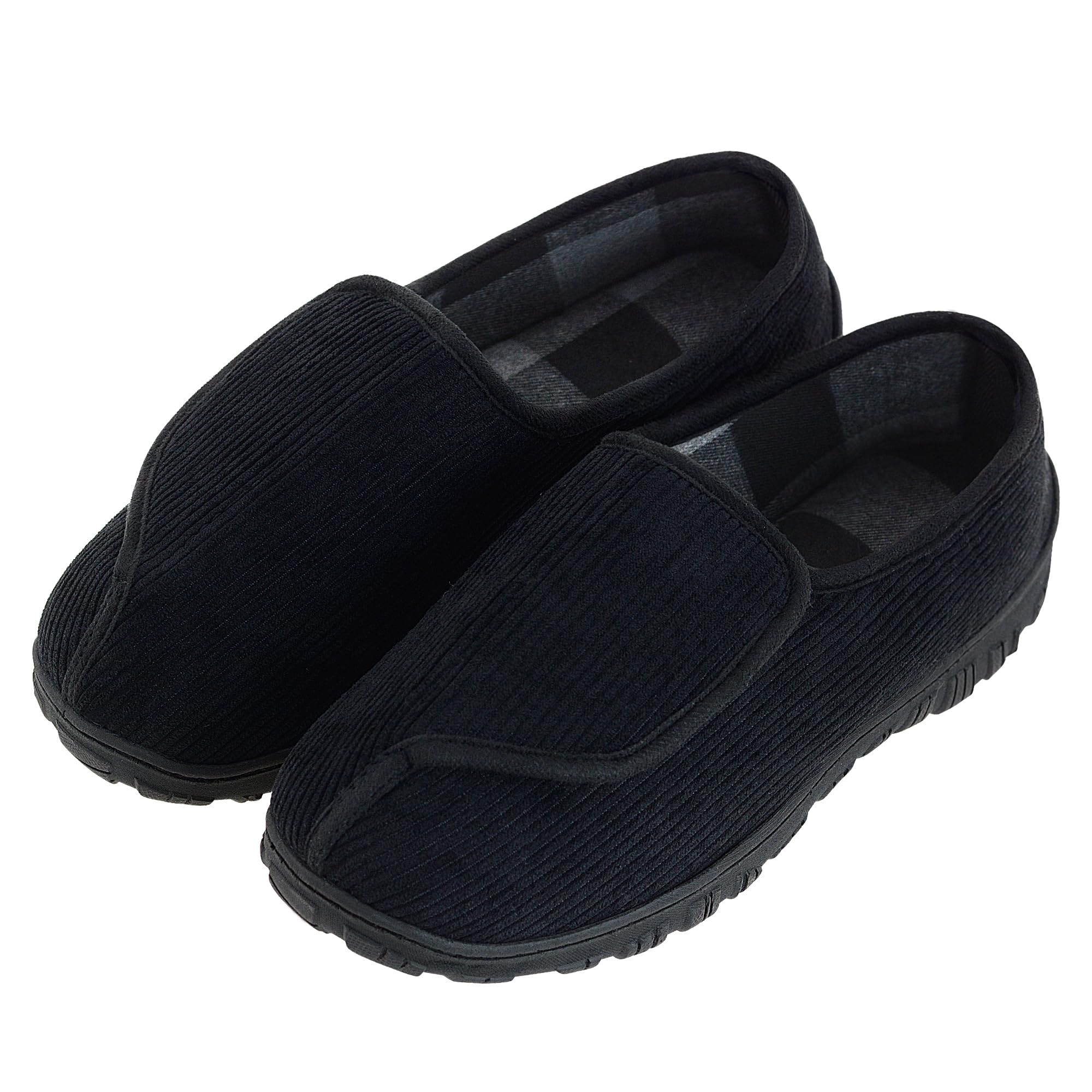 Mens Memory Foam Diabetic Slippers Extra Wide Comfy with Coral Fleece