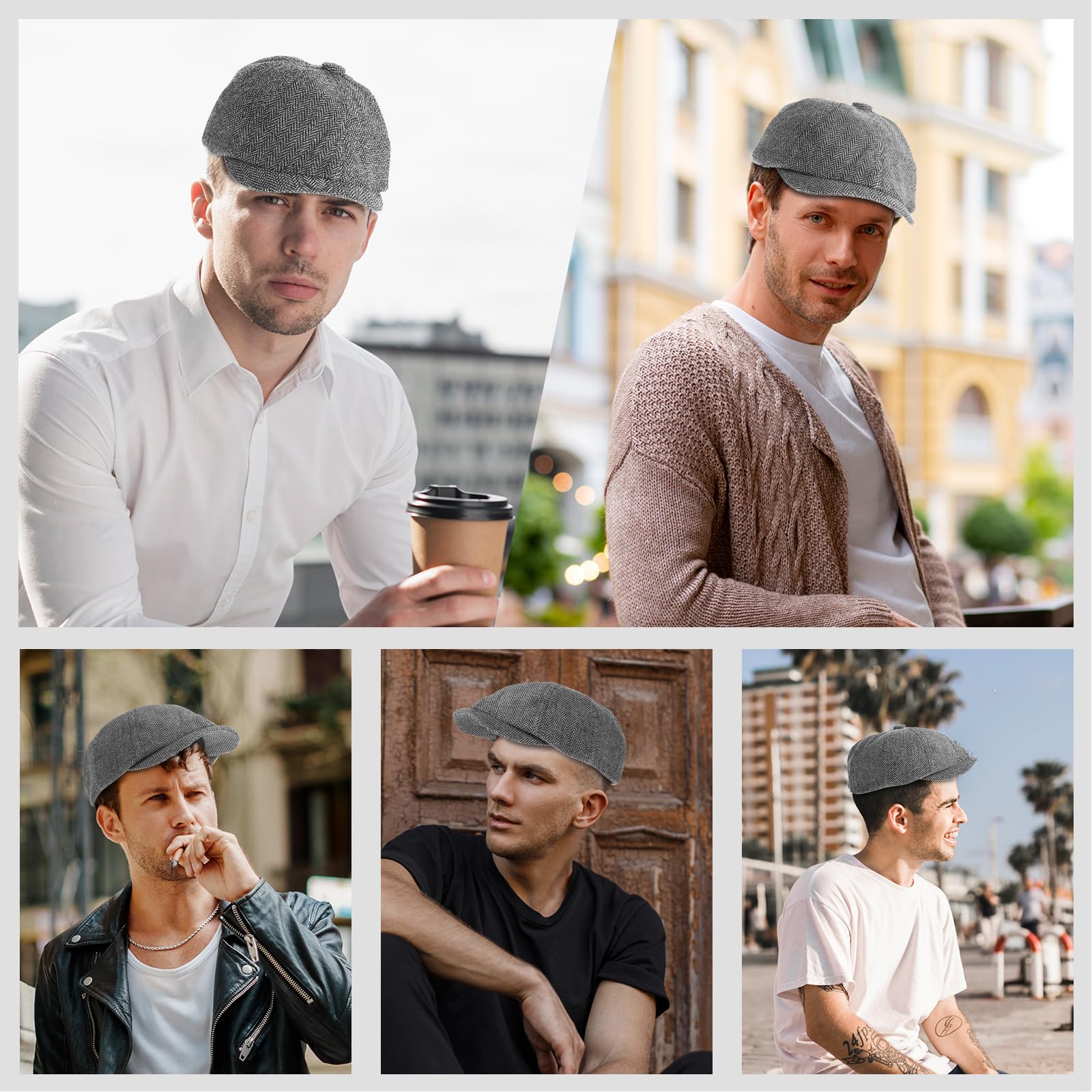 Lusofie Newsboy męska czapka płaska czapka bawełniana gazeciarz czapka regulowana taksówkarz dla mężczyzn płaska czapka irlandzki taksówkarz Gatsby czapka wędkarska czapka golfowa