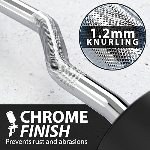 Miniatura 3 de Synergee - Barra de acero curvada preponderada con pesas de goma, peso fijo