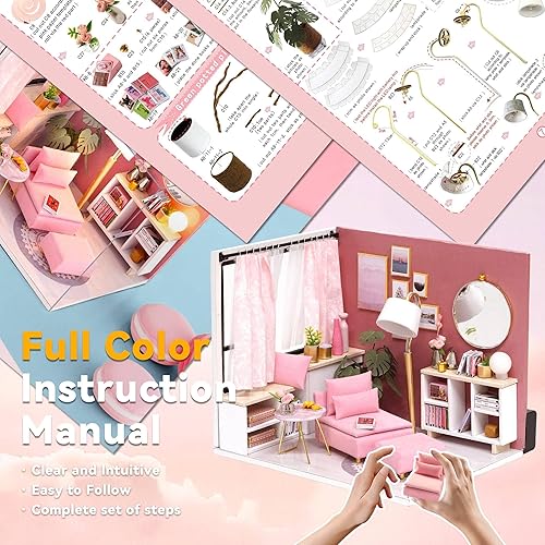 Miniatura 30 de Flever Kit de casa de muñecas en miniatura, habitación creativa con muebles para regalo romántico de San Valentín (historias de flores)