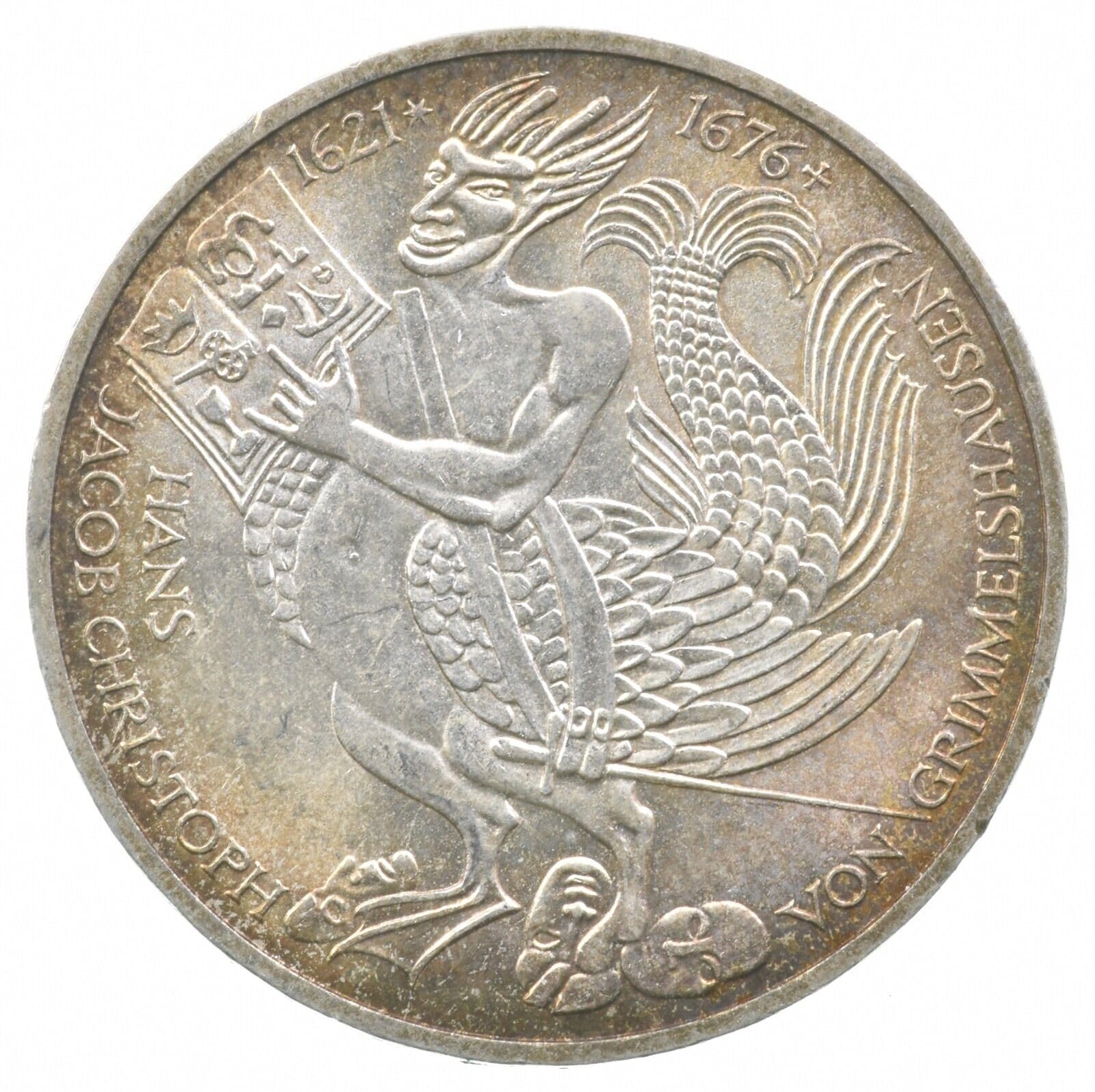 1976 D 5 Mark Silver Coin. Celebrating Hans Jakob Christoffel von