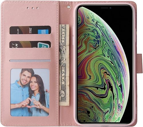 Miniatura 3 de Asuwish Funda compatible con iPhone Xs Max y protector de pantalla de vidrio templado, funda de cuero con tapa para teléfono i X XR Xsmax 10x SX