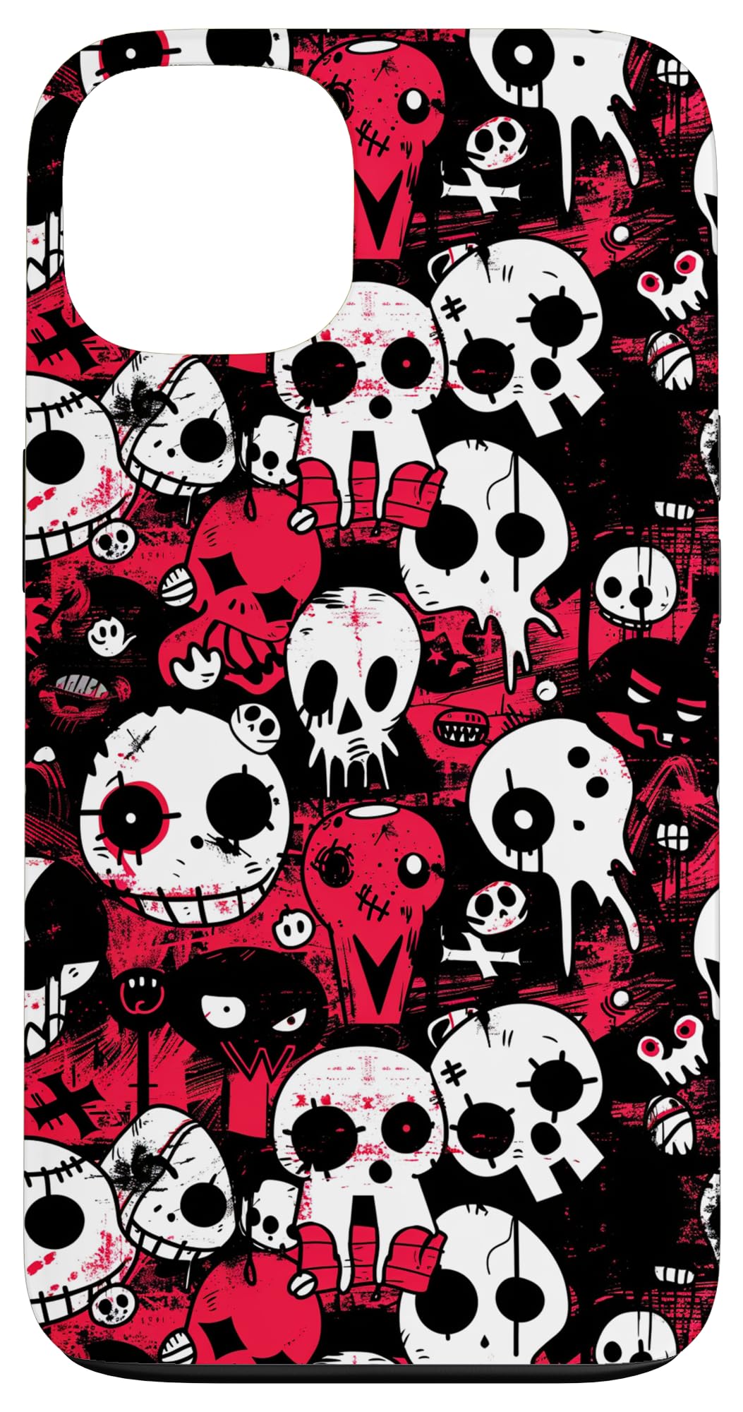 Gothic Punk Emo Skull Pattern Case for iPhone 13