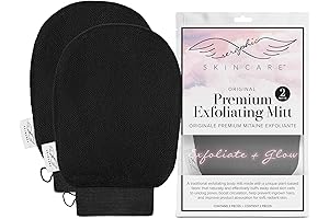 Premium Exfoliating Mitt for Body (2pc) | Vegan Viscose Kessa Mitt |...