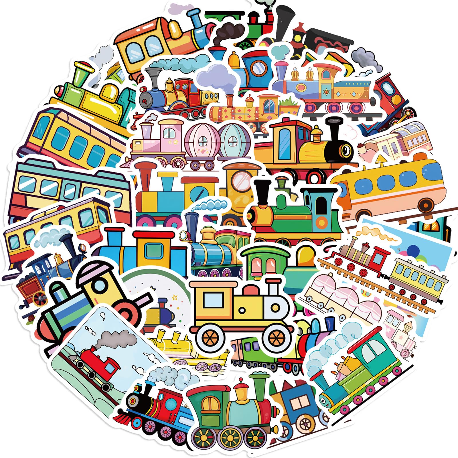 55 Pcs Train Stickers for Kids Vinyl Waterproof Train Stickers for Teens - Train Party Favors Laptop Water Bottle Cartoon Stickers Deal for Teens (