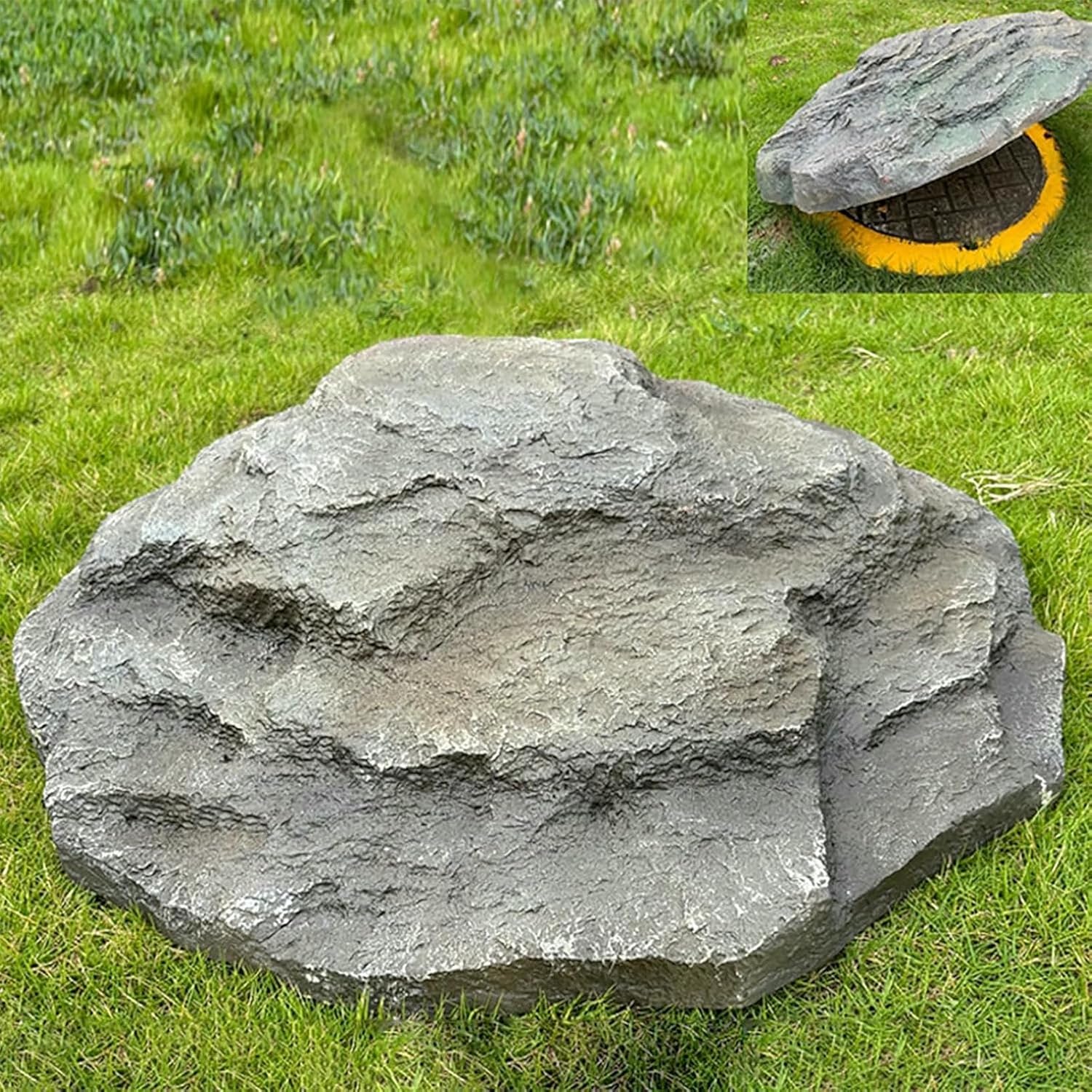 Faux Rock for Landscaping – Natural Sandstone Appearance – Small – Lightweight – Easy to Install - for Hiding Pipes, Wells, Cable Junction Boxes
