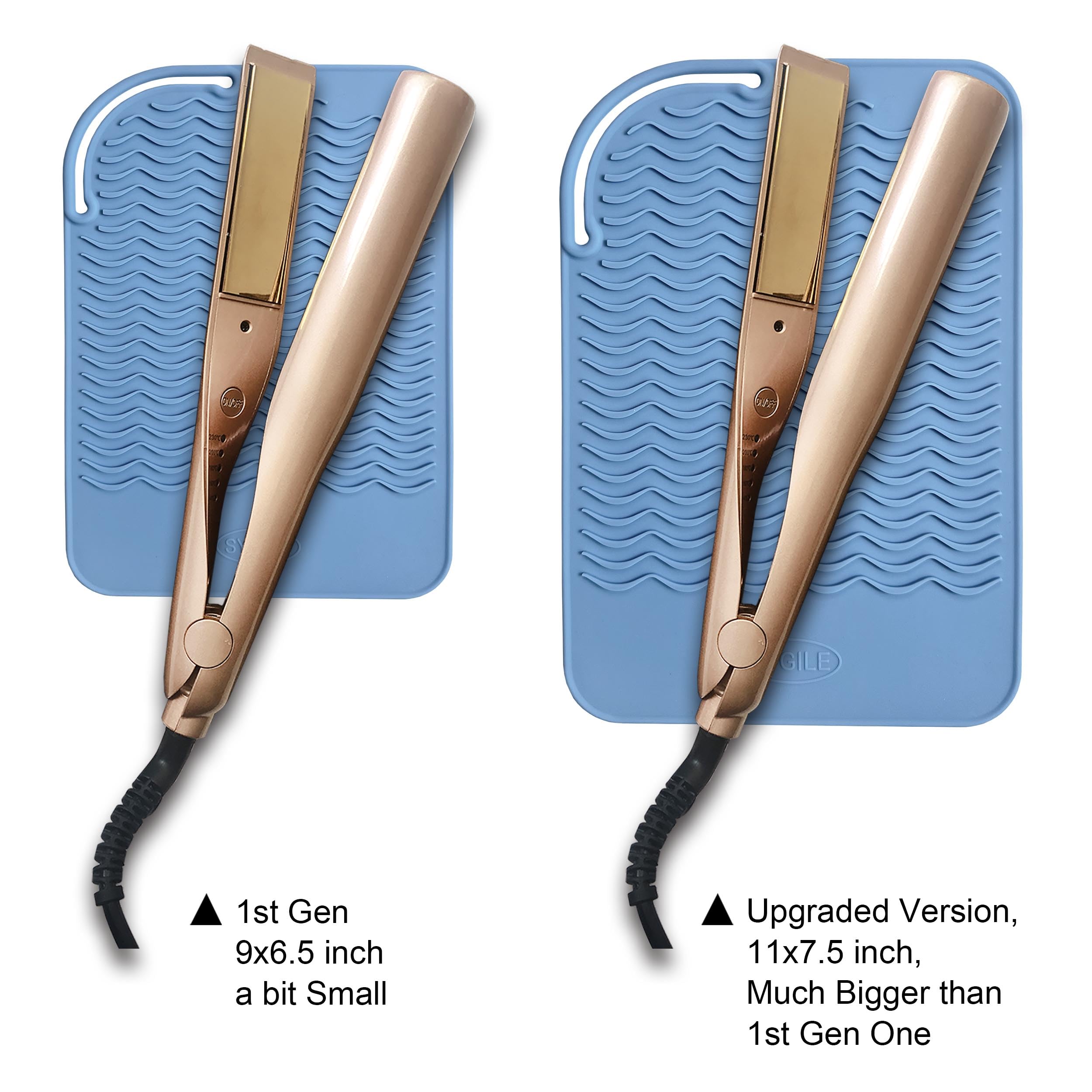 27,9 x 19,1 cm große, hitzebeständige Silikonmatte für Haarstyling-Werkzeuge, Glätteisen-Pad, Lockenstab Matte, flache Eisenmatte, Heißbügel-Pad, Thekenabdeckung für Reisen, Schminksalon
