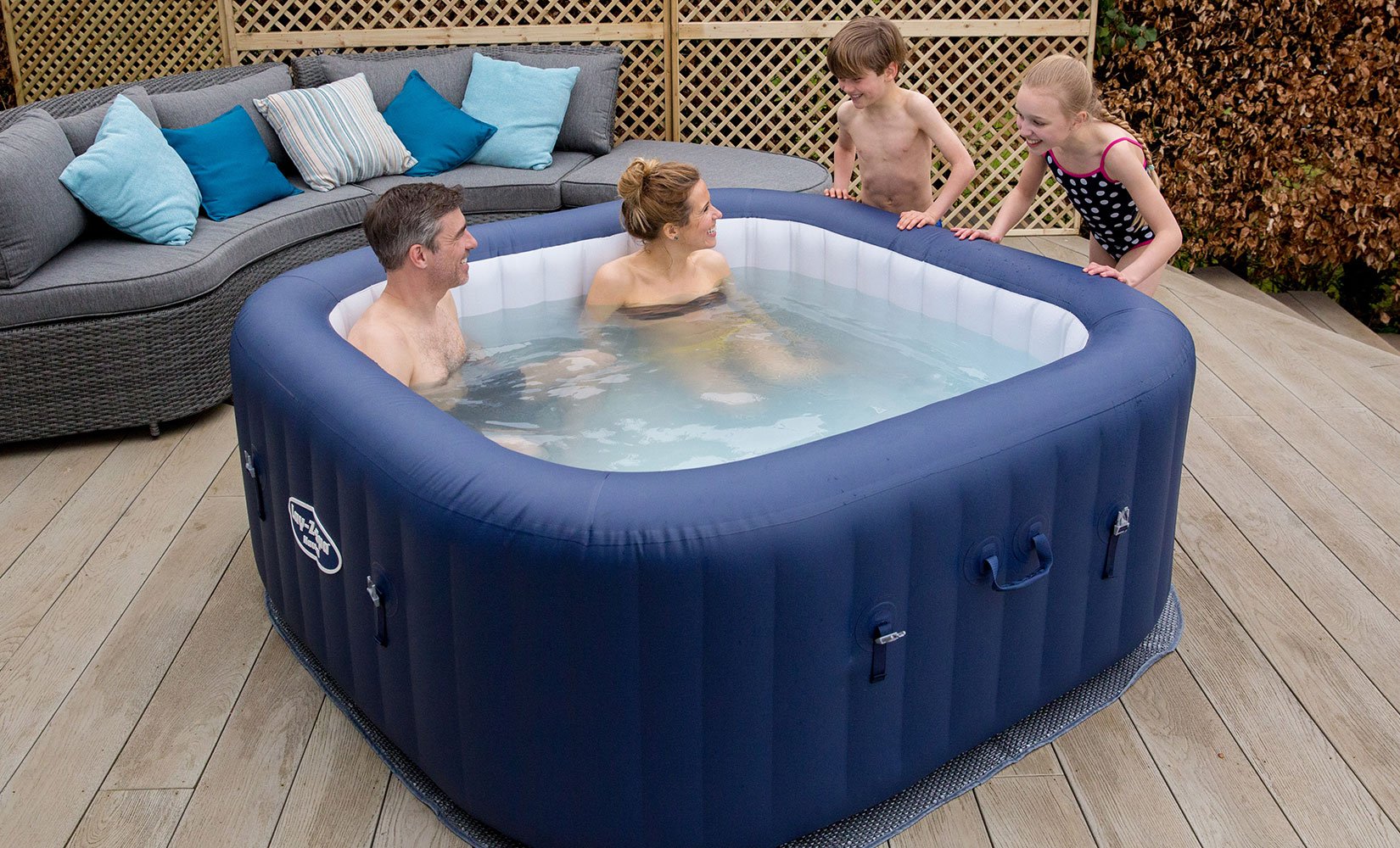 LayZSpa Hawaii Hot Tub, Airjet Square Inflatable Spa, 46 Person Buy