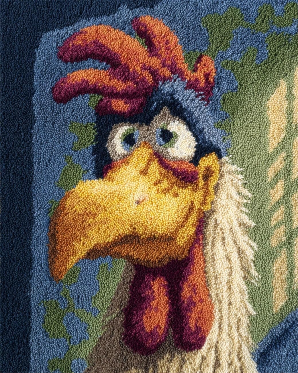 AMBATTERY Latch Hook Tapestry Kit Cartoon Rooster 85x115cm