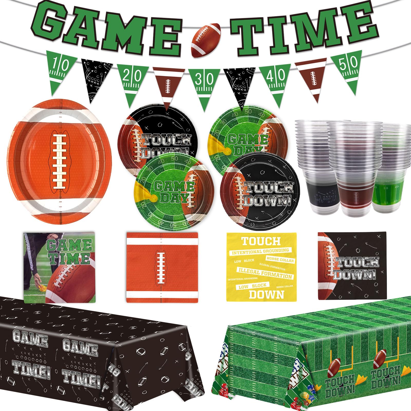 Football Party Decorations Football Plates Football Tablecloth Football Decor Football Party Supplies Football Birthday Party Decorations Super Party