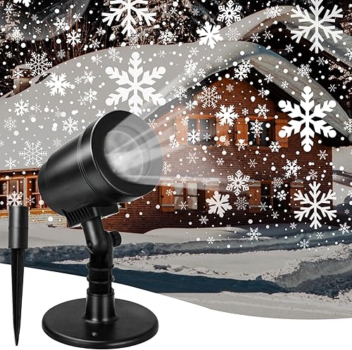 Proyector de luces de Navidad para exteriores, decoraciones de Navidad al aire libre, luces de proyector de vacaciones de nieve, luz LED impermeable